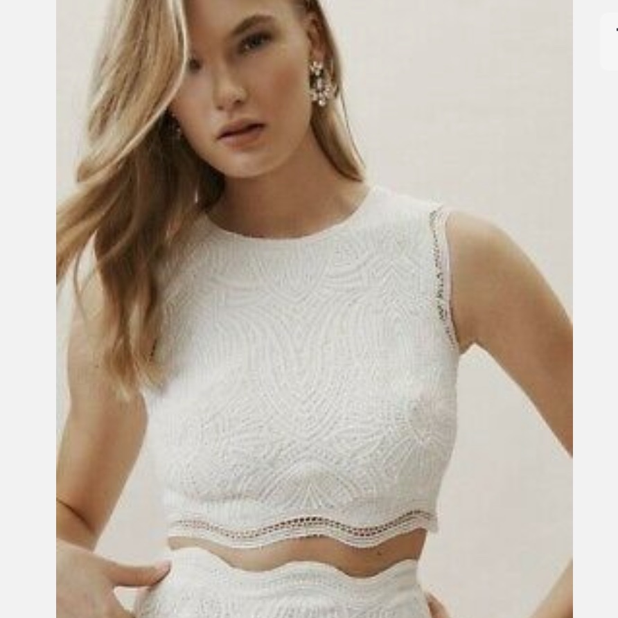 Tadashi Soji Campbell Textured Lace Wedding Top
